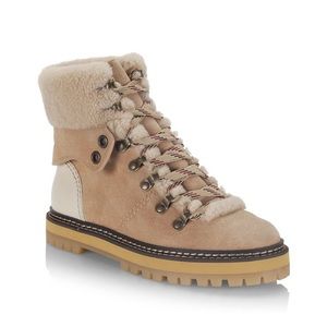 See by Chloe Eileen Shearling-Lined Suede Booties